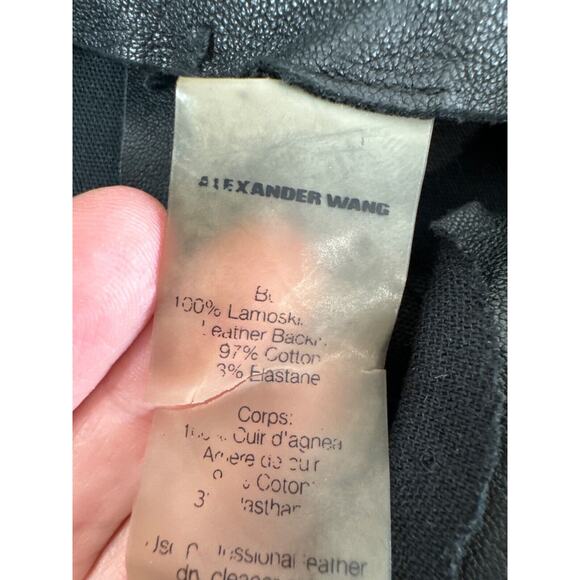 Alexander Wang Womens Leather Pants Black Size 8 With Side Zipper Unisex - Picture 4 of 8